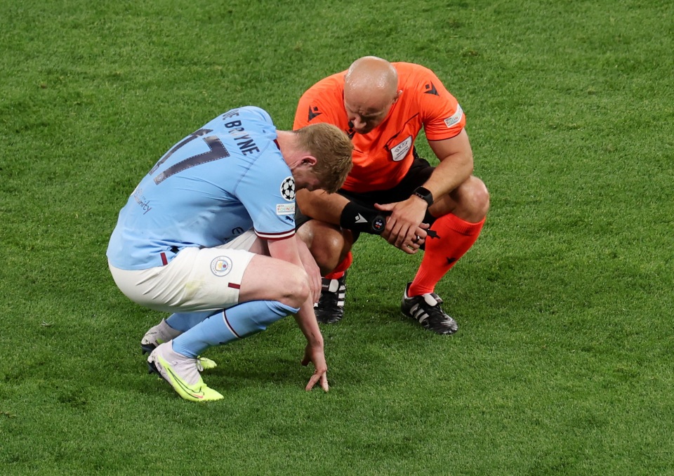 Kevin De Bruyne heartbreak as Man City star forced off in Champions League final AGAIN after he had to come off in 2021