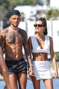 Arsenal ace Ben White and wife Milly Adams walk hand in hand as they enjoy romantic honeymoon in Ibiza