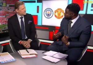 Micah Richards apologises to Man Utd legend Peter Schmeichel on live TV just moments into FA Cup final coverage