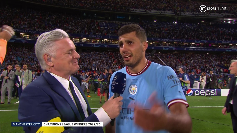 Rodri swears live on BT Sport TWICE as he blasts own performance despite winning goal then praises Aguero in X-rated way