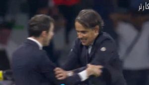 Watch Simone Inzaghi tussle with man on touchline as Inter Milan boss loses his cool in final moments of final