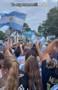 Jubilant football fans take to the streets of Miami with Argentina flags and shirts to celebrate Lionel Messi transfer