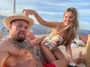 Conor McGregor and his mum relax on £3m ‘Ocean Dave’ superyacht… while his £2.7m Lamborghini boat cruises alongside