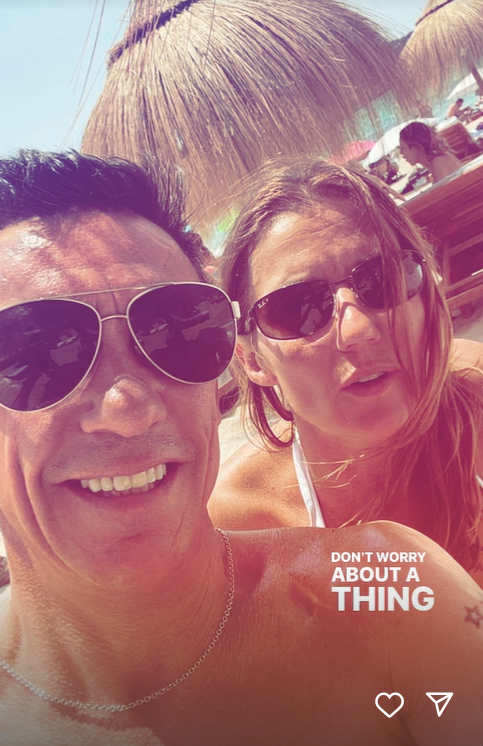 Frankie Dettori poses with wife Catherine on holiday as row erupts after he loses appeal against big Royal Ascot ban