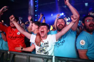 Man City fans go wild in Instabul as Pep Guardiola’s side WIN Champions League final and seal historic treble