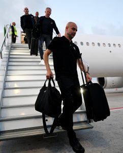 Man City stars look relaxed as they touch down in Istanbul but Inter Milan ace ramps up pressure with cheeky claim