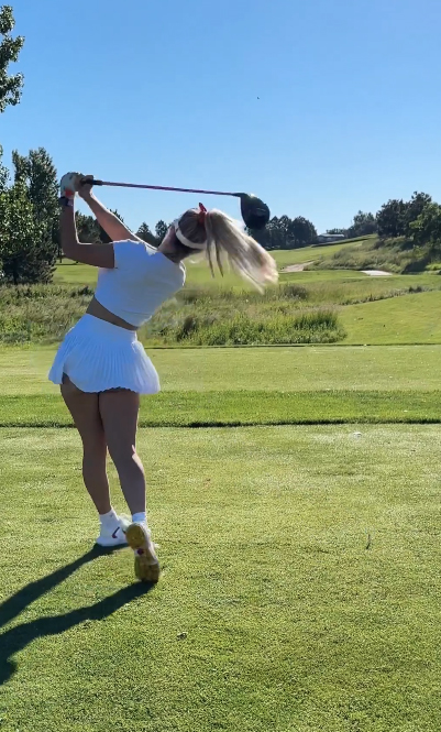 Paige Spiranac suffers wardrobe malfunction while out on course as fans tell her ‘you make it difficult to concentrate’