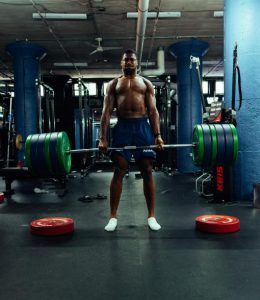 Anthony Joshua shows off hulking body in the gym as he bulks up ahead of proposed Dillian Whyte rematch