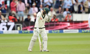 Ashes fans hail one ‘of the great moments in cricket history’ as injured Nathan Lyon hobbles out to bat at Lord’s