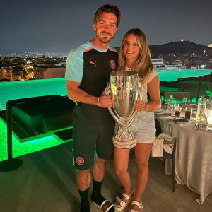 Jack Grealish shares Uefa Super Cup trophy with stunning Wag Sasha Attwood in sweet pics