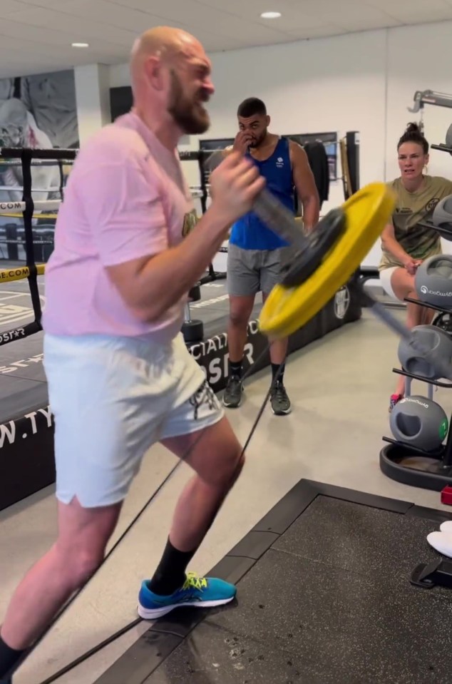 Tyson Fury’s coach puts Gypsy King through gruelling punch workout ahead of Francis Ngannou bout