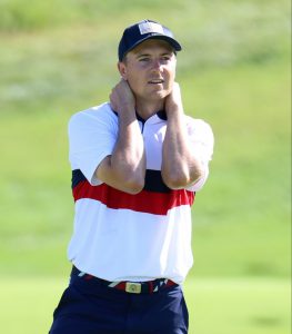 Frustrated Jordan Spieth snaps at photographers as fans say Team USA star is ‘rattled’ as Ryder Cup hopes slip away