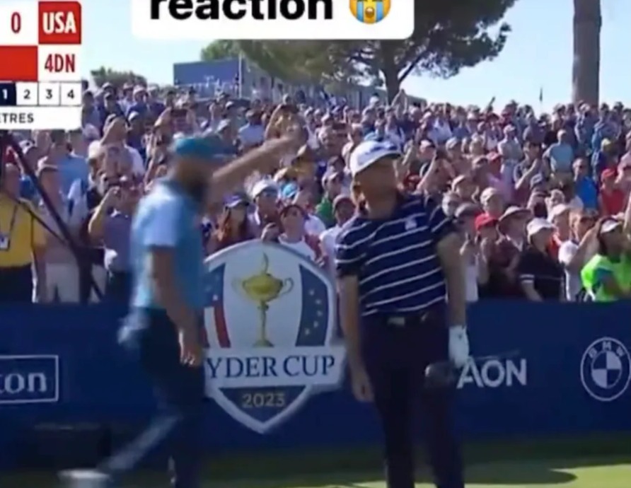 Golf fans LOVE Jon Rahm after Europe Ryder Cup star’s brilliant reaction to Sam Burns’ tee shot