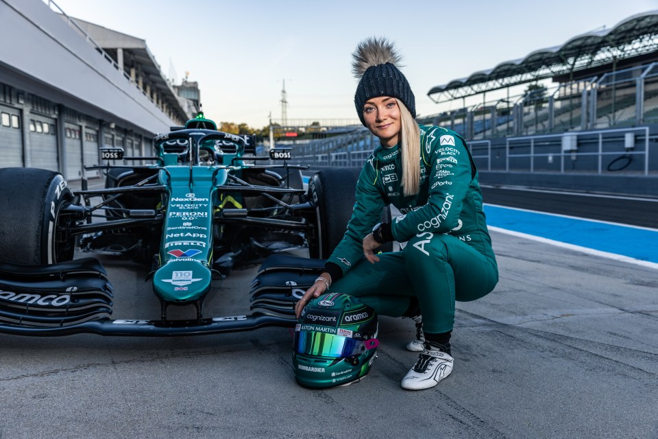 Meet Aston Martin’s Jessica Hawkins who’s the first woman to test a F1 car in five years and was James Bond stunt driver