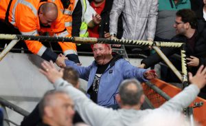 Leeds fan left covered in blood after ‘falling on to TV gantry’ during Championship clash vs Hull