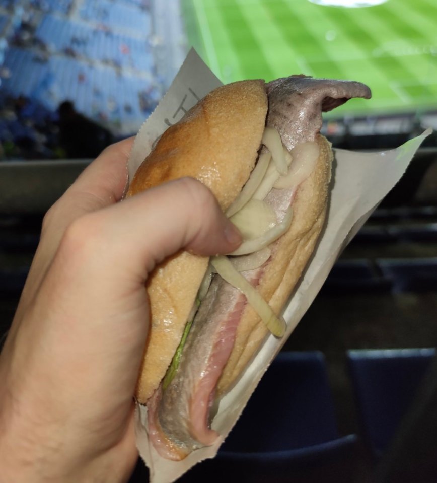 Fans revolted at HERRING SANDWICH sold at football club stadium as they say ‘you can smell through the picture’