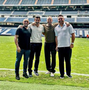 David Beckham jets to Madrid to celebrate Ronaldo’s birthday with Real icons as club jokes ‘too many legends in one pic’