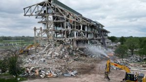 Abandoned racecourse labelled ‘world’s most beautiful’ sees final grandstand torn down in ‘soul-crushing’ photo