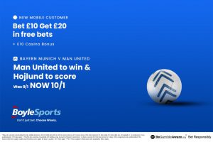 Bayern Munich vs Man Utd: Get £20 free bets and £10 casino bonus with BoyleSports + Hojlund special