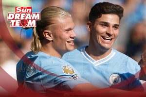 Julian Alvarez joins Erling Haaland at Dream Team’s summit as Pep Guardiola dubs Argentine forward “almost undroppable”