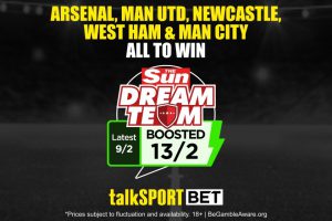 Premier League – talkSPORT BET boost: Get Arsenal, Man Utd, Newcastle, West Ham and Man City all to win at huge 13/2