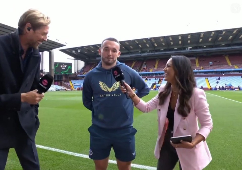 John McGinn forced to apologise live on TNT after dropping clanger during interview ahead of Aston Villa vs Brighton