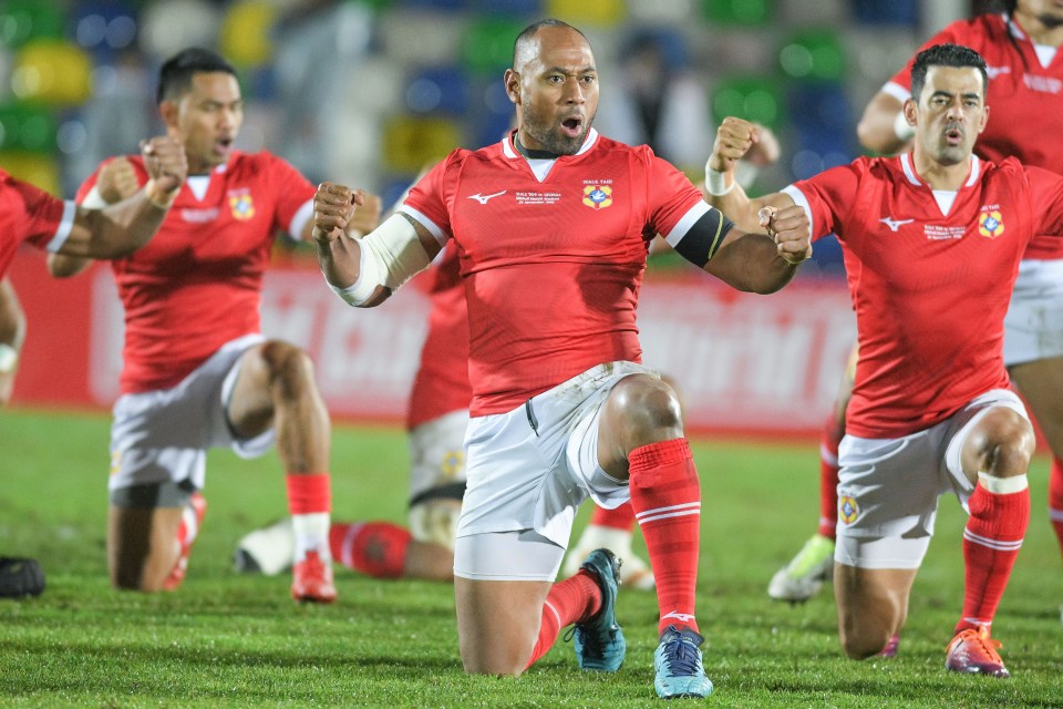 What is the Tonga ‘Haka’ called, what are the words, and what Rugby World Cup teams have a pre-match dance?