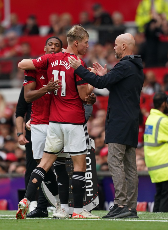 Man Utd fans brutally BOO as Rasmus Hojlund is subbed off for Martial on home debut in nightmare Brighton loss