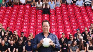 Arsenal legend Seaman surrounded by empty seats at Premier League stadium to raise awareness for hidden heart conditions