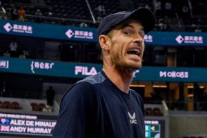 Andy Murray repeatedly smashes racket as he wastes three match points before losing to Katie Boulter’s boyfriend