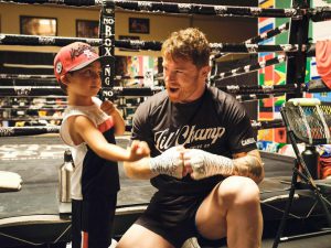 I told my 5-year-old son he must learn to take a punch first if he wants to follow his dreams to be a boxer, says Canelo