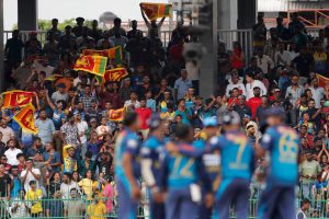 Shock moment fight breaks out at Asia Cup match between India & Sri Lanka as spectators jump in between brawling fans