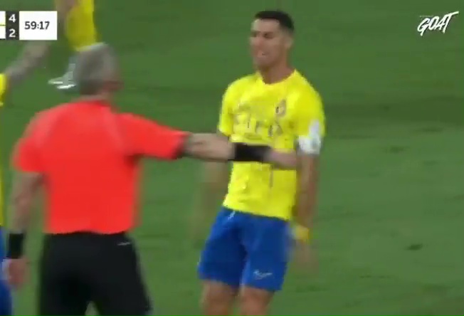 Fans convinced Cristiano Ronaldo did ‘siu’ celebration at ref in huge tantrum and say ‘he just wants all the attention’