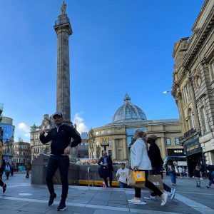 Football legend asks ‘WTF?’ as he’s spotted taking in the sights of Newcastle with locals left utterly baffled