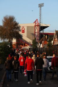 Fans spot ‘sickening’ sign on side of Nottingham Forest’s stadium as they joke ‘it’ll look nice when it’s finished’