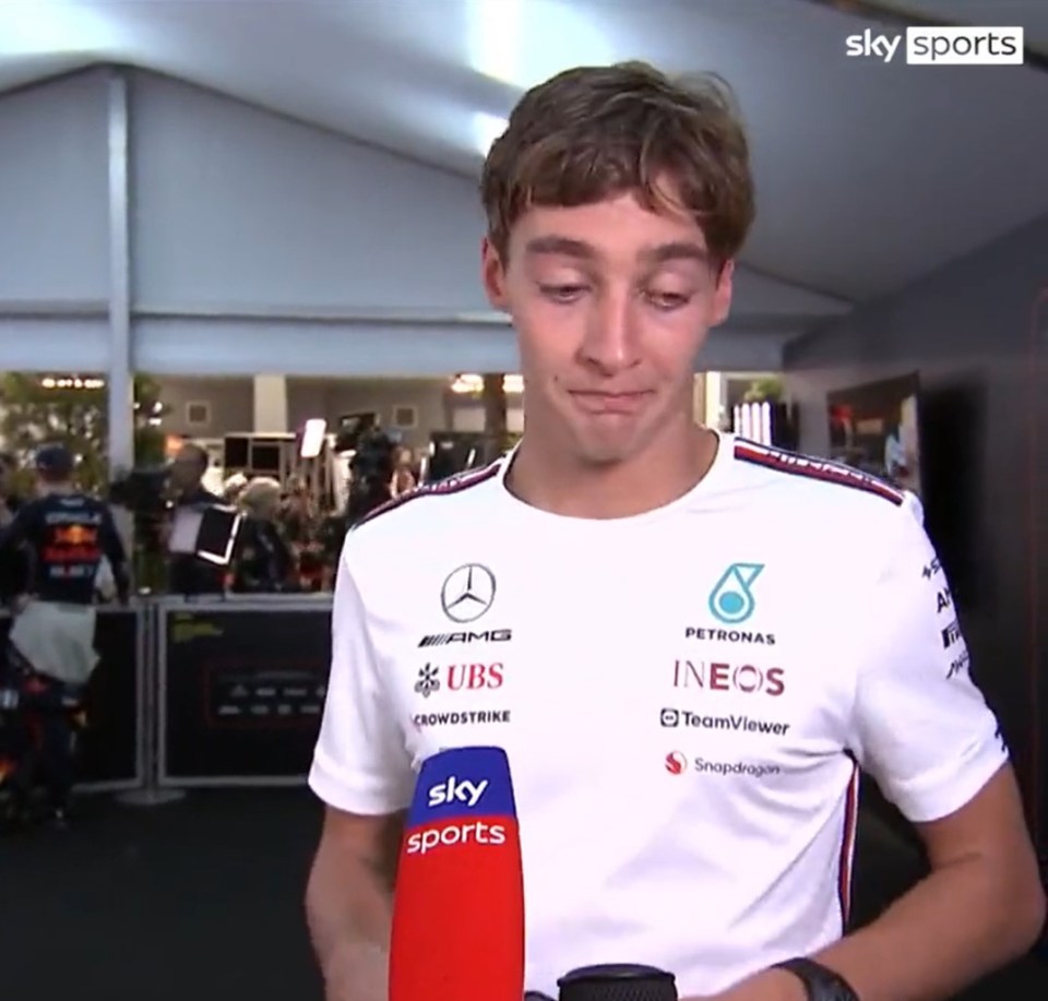 F1 star George Russell close to tears after crashing one lap from end in Singapore as fans say it’s ‘heartbreaking’