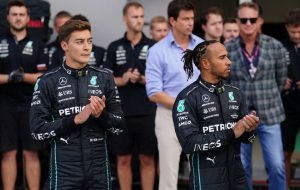 Lewis Hamilton and George Russell strip for ice bath but fans spot bizarre detail about F1 star’s tub