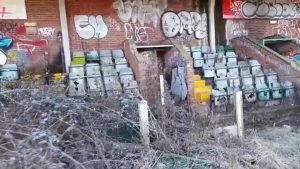 Inside abandoned football stadium where England played – as its now covered with graffiti and weeds sprout around pitch