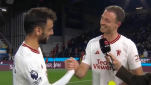 Man Utd fans say ‘my captain’ after spotting what Bruno Fernandes did in interview after win over Burnley