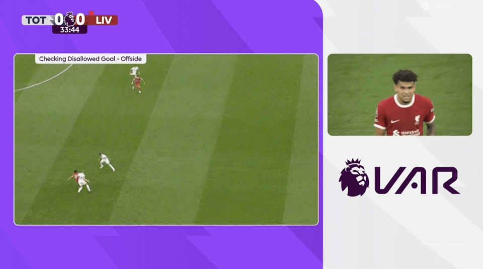 Sky Sports viewers baffled as Luis Diaz goal ruled out in VERY tight offside call… and VAR doesn’t bother to draw lines