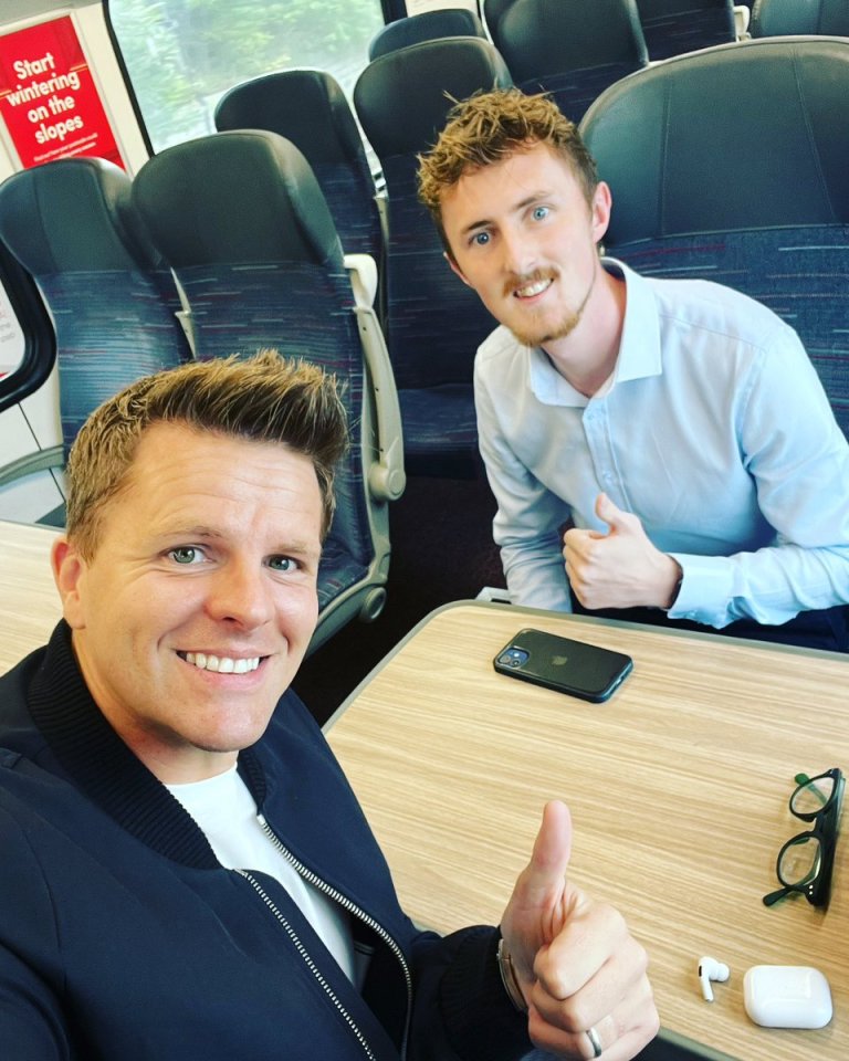 Former BT Sport presenter Jake Humphrey shares picture with fan on train who he inspired to become graphic designer