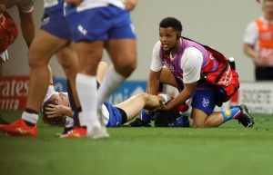 Rugby World Cup match halted as Namibia star suffers HORROR injury vs New Zealand with ankle left facing wrong way