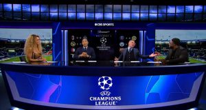 CBS Sports host Kate Abdo looks awkward as Micah Richards brutally trolls Jamie Carragher leaving Thierry Henry shocked