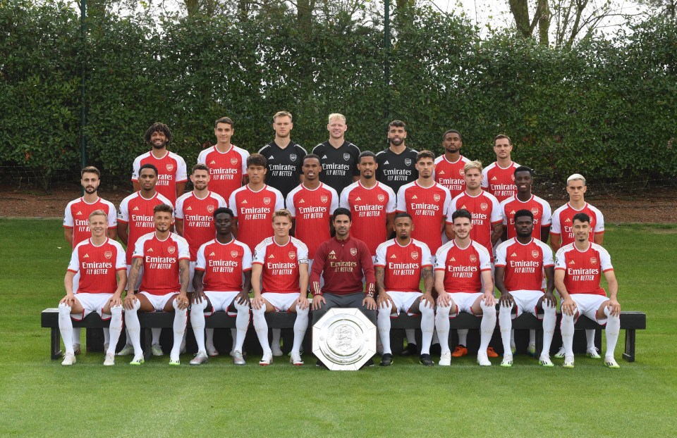 Arsenal release squad photo with Community Shield as fans all spot little-known member of the team