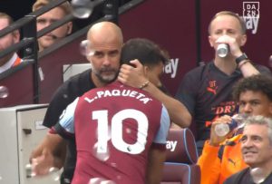 Fans spot West Ham star Lucas Paqueta’s gesture to Man City bench after failed summer transfer