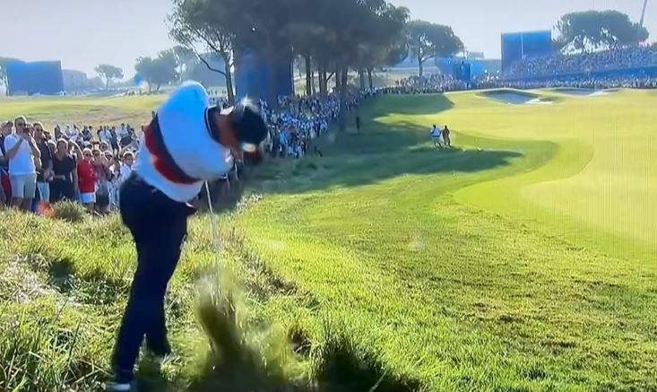 Ryder Cup cheating storm as clip shows USA’s Justin Thomas clearly kick his own ball and not say anything