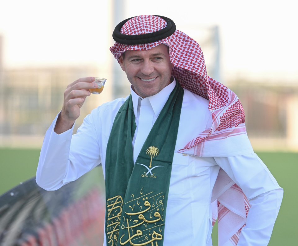 Steven Gerrard celebrates Saudi National Day in traditional dress as he embraces new life as Al-Ettifaq manager