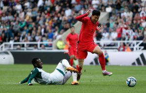 Son Heung-min stunned as he is denied most blatant penalty ever as South Korea play Saudi Arabia at empty St James’ Park