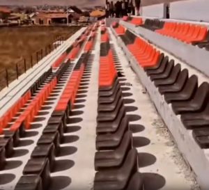 Stadium lies abandoned after huge blunder leaves stand facing AWAY from pitch as fans ‘wish Man Utd played there’