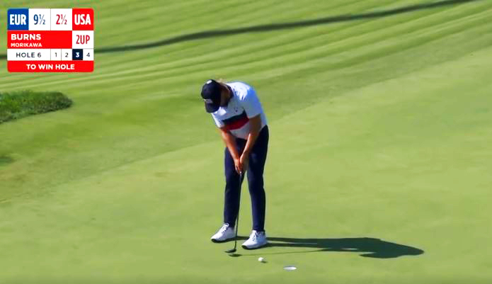 Team USA star Burns taunts European fans at Ryder Cup as he sinks putt & roars: ‘What’s that? I can’t f***ing hear you’